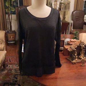 Z SUPPLY waffled black knit long sleeve top